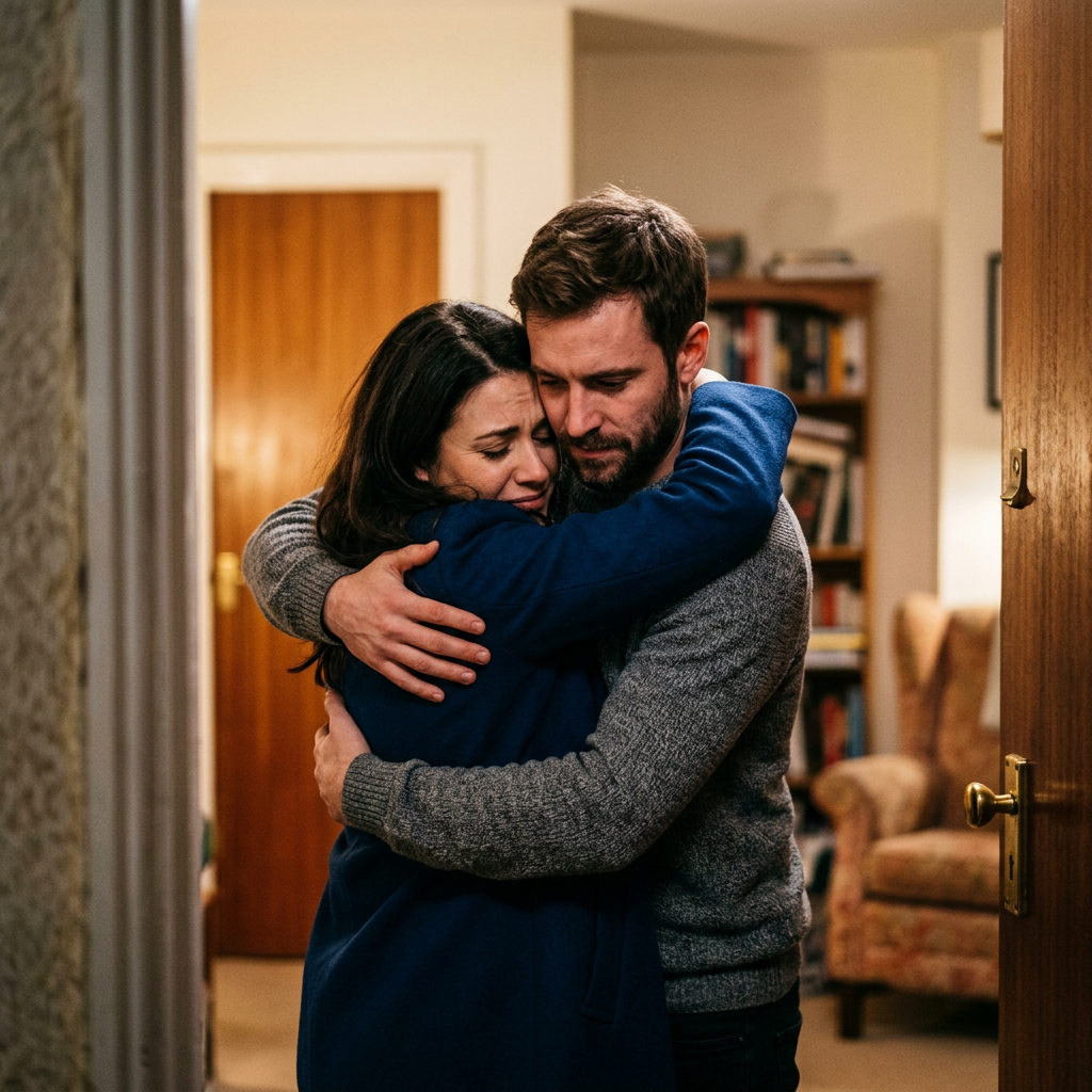 RETOUR AMOUREUX RAPIDE ET PUISSANT, EXPERT MARABOUT REPUTE Man and woman hugging tightly with emotional expressions indoors